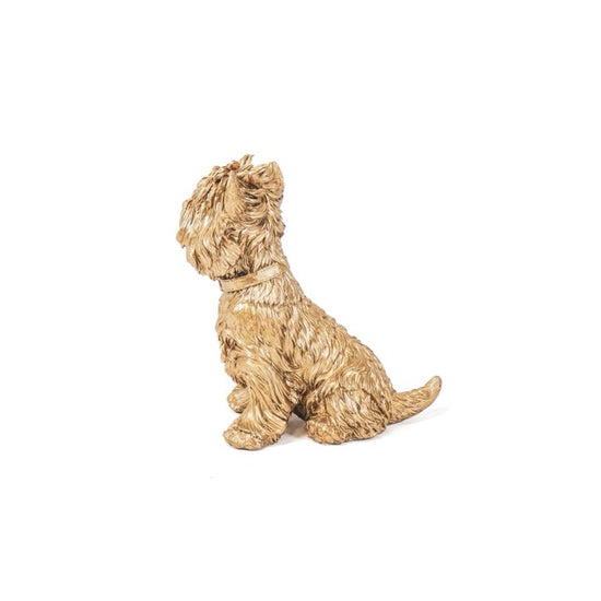 Deko Hund Terrier Ted, gold