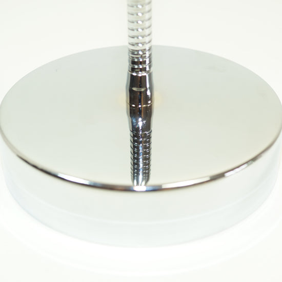 Schwanenhalslampe / verchromt