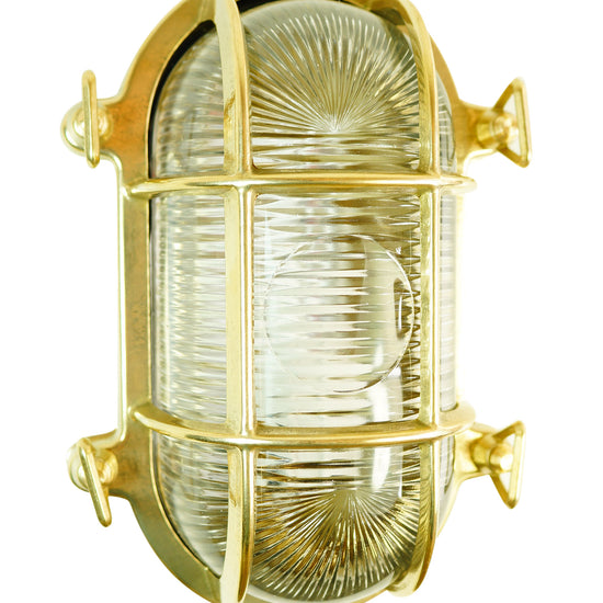 Schiffslampe Messing / Oval klar
