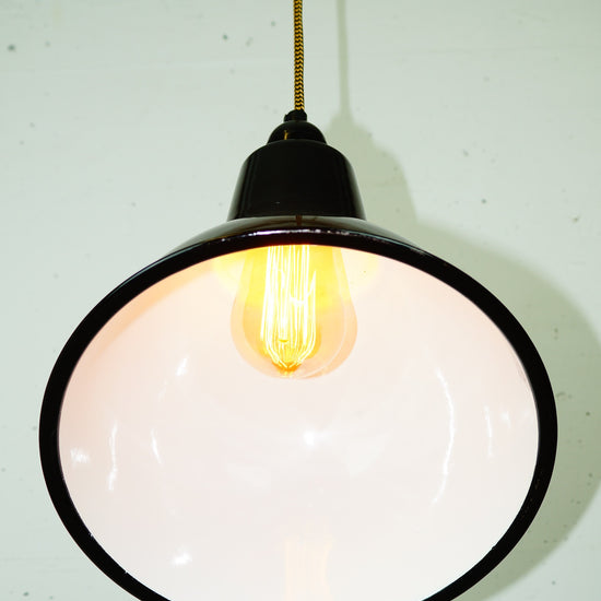 Emaille Lampenschirm Warehouse / Schwarz