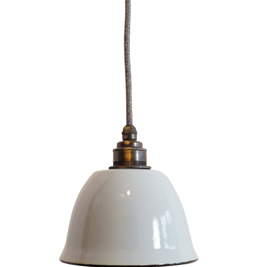 Emaille Lampenschirm Old Bell / Taubengrau