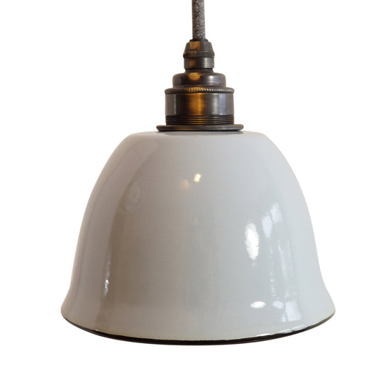 Emaille Lampenschirm Old Bell / Taubengrau