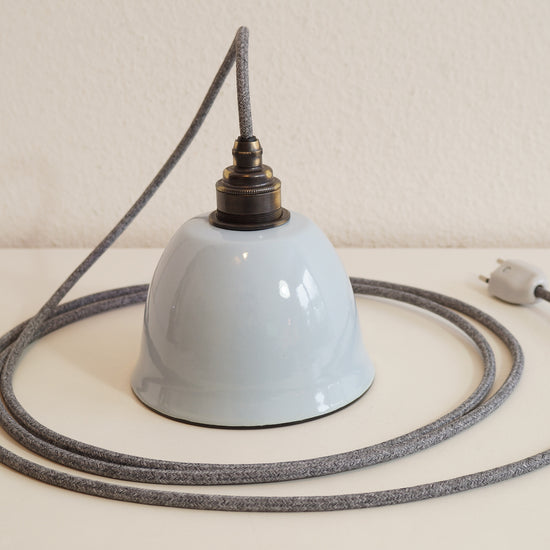 Emaille Lampenschirm Old Bell / Taubengrau