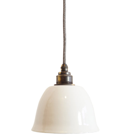 Emaille Lampenschirm Old Bell / Weiss