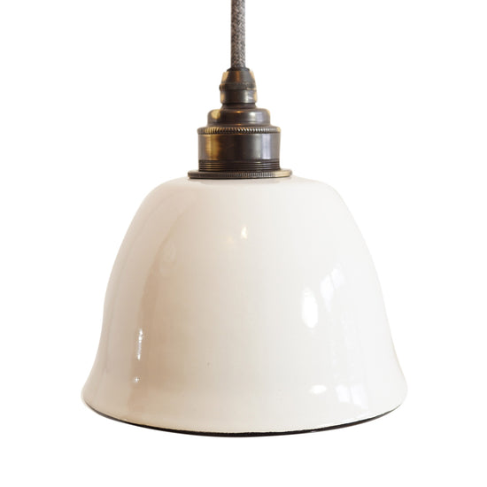 Emaille Lampenschirm Old Bell / Weiss