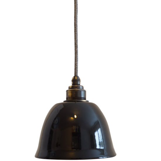 Emaille Lampenschirm Old Bell / Schwarz