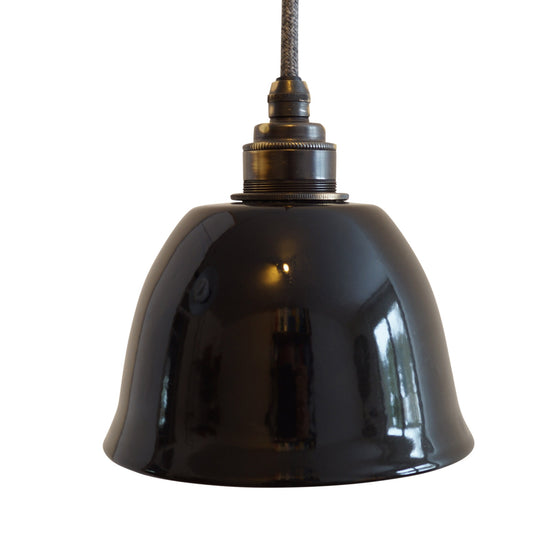 Emaille Lampenschirm Old Bell / Schwarz