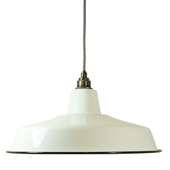 Emaille Lampenschirm gross / Weiss