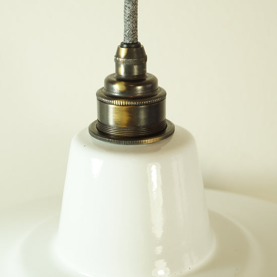 Emaille Lampenschirm gross / Weiss