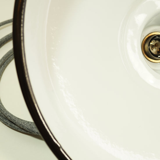 Emaille Lampenschirm gross / Weiss