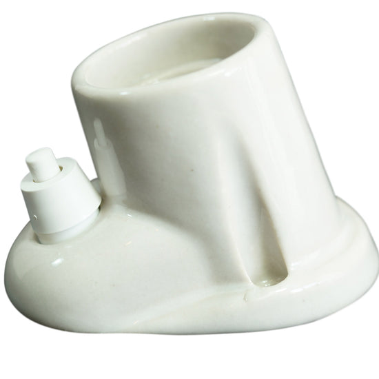 Porzellan Lampenfassung mit Schalter / Weiss E 27