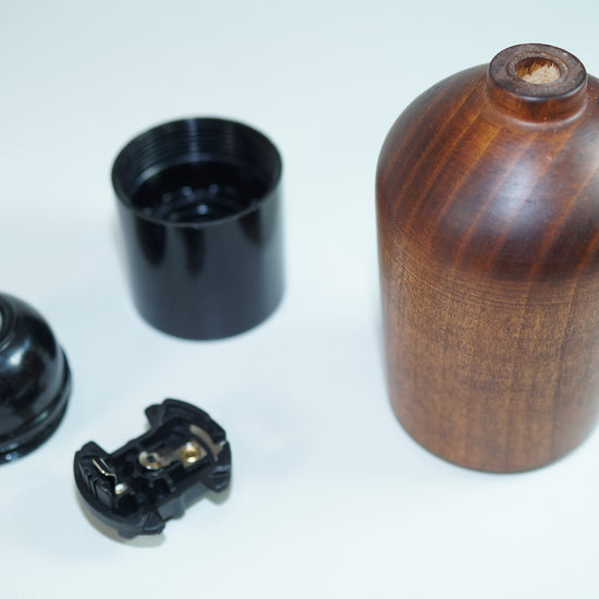 Holz Fassung konisch / Dunkel gebeizt