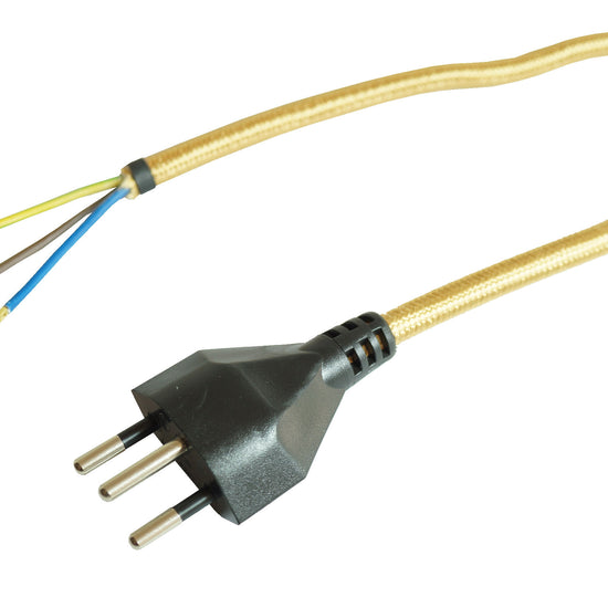 Textil Netzkabel / Gold