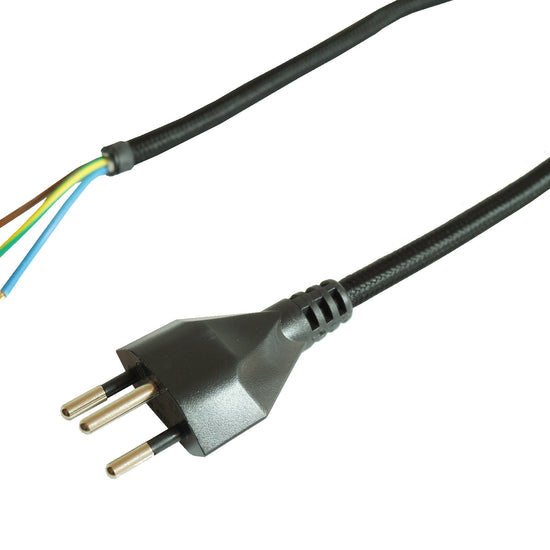 Textil Netzkabel / Schwarz