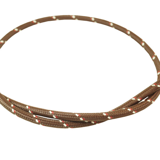 Textilkabel 3x0.75mm / Braun, Rot-Weiss gestreift