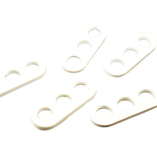 3-Loch Kabelaufhängungen (Zugentlaster) / Weiss, Set 5 Stück