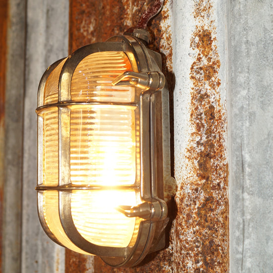 Schiffslampe Messing / Oval klar