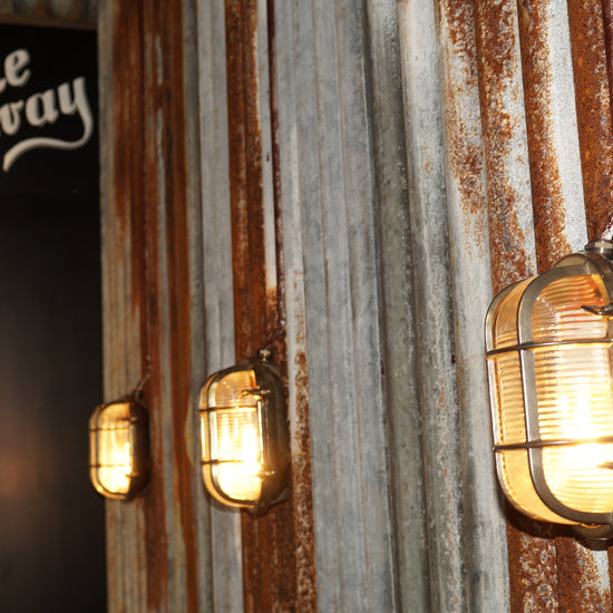 Schiffslampe Messing / Oval klar