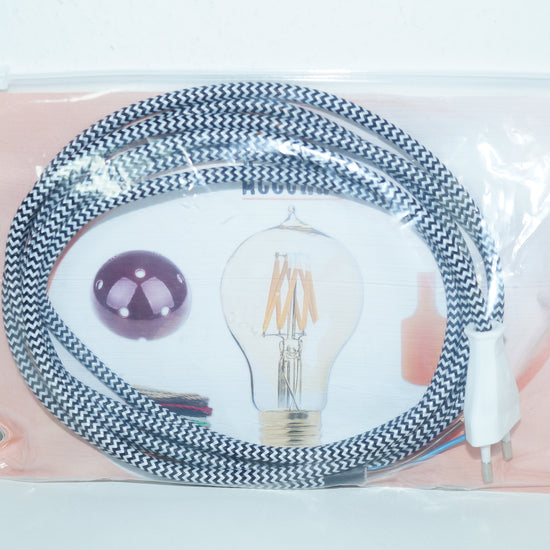 Textilkabel konfektioniert / ZickZack 2adrig