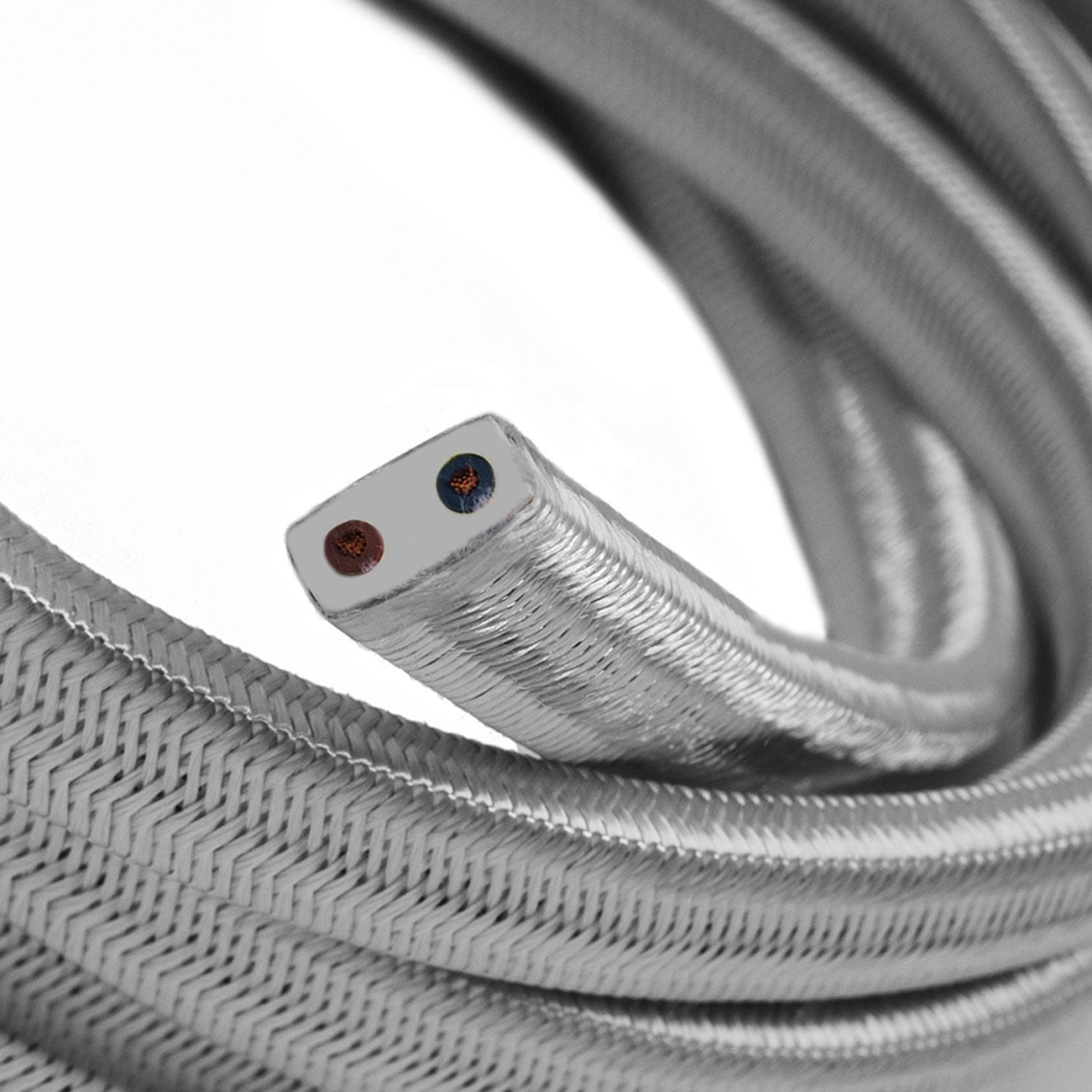 Elektrisches Kabel für Lichterketten silber IP44 – Meterware für geschützte Aussenbereiche