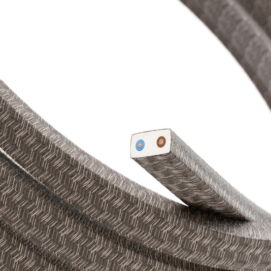 Elektrisches Kabel für Lichterketten braun meliert IP44 – Meterware für geschützte Aussenbereiche