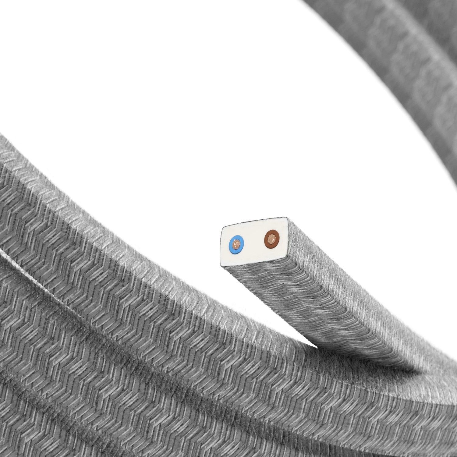 Elektrisches Kabel für Lichterketten grau meliert IP44 – Meterware für geschützte Aussenbereiche