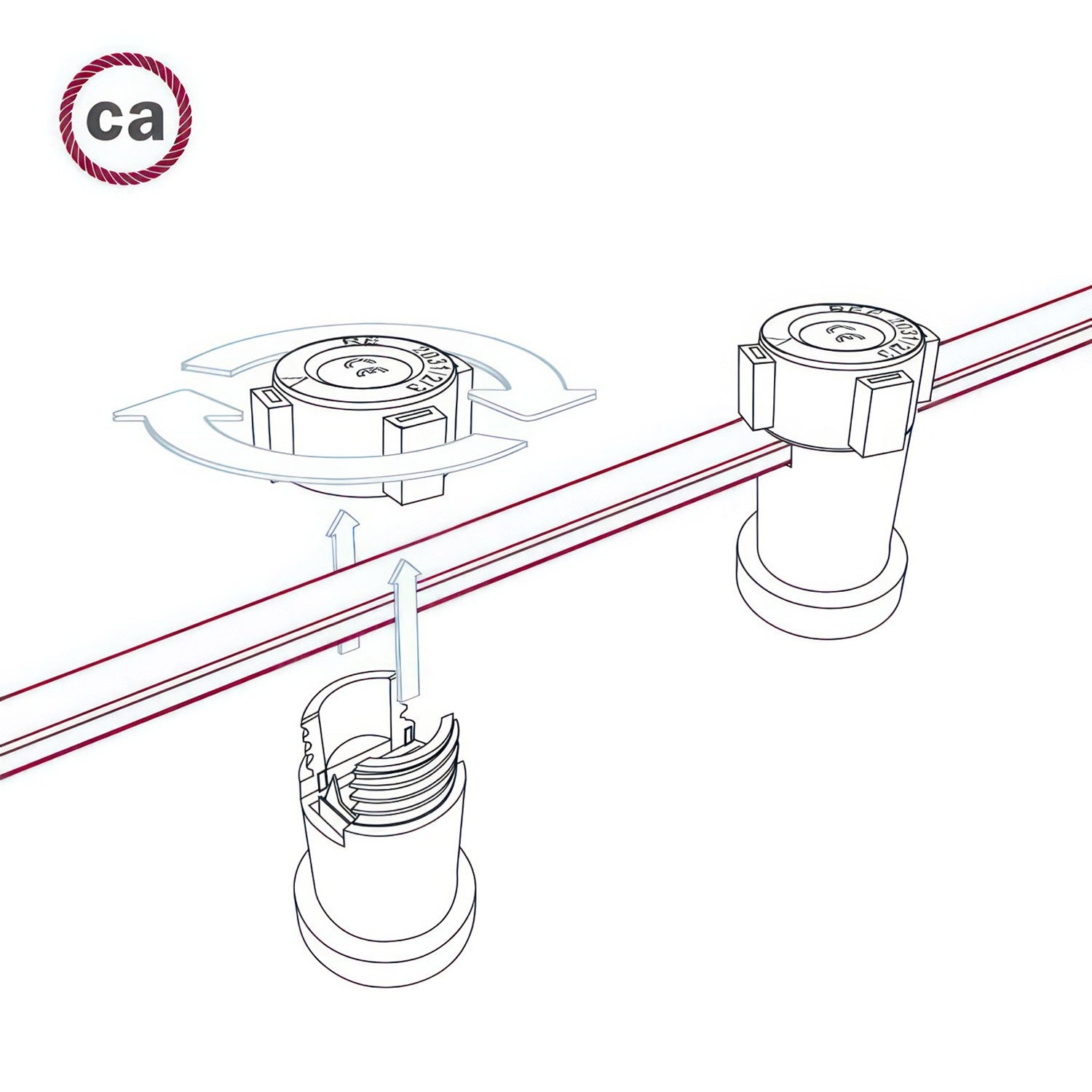 Elektrisches Kabel für Lichterketten IP44 – Meterware und dazugehörige Fassungen für Selbstmontage