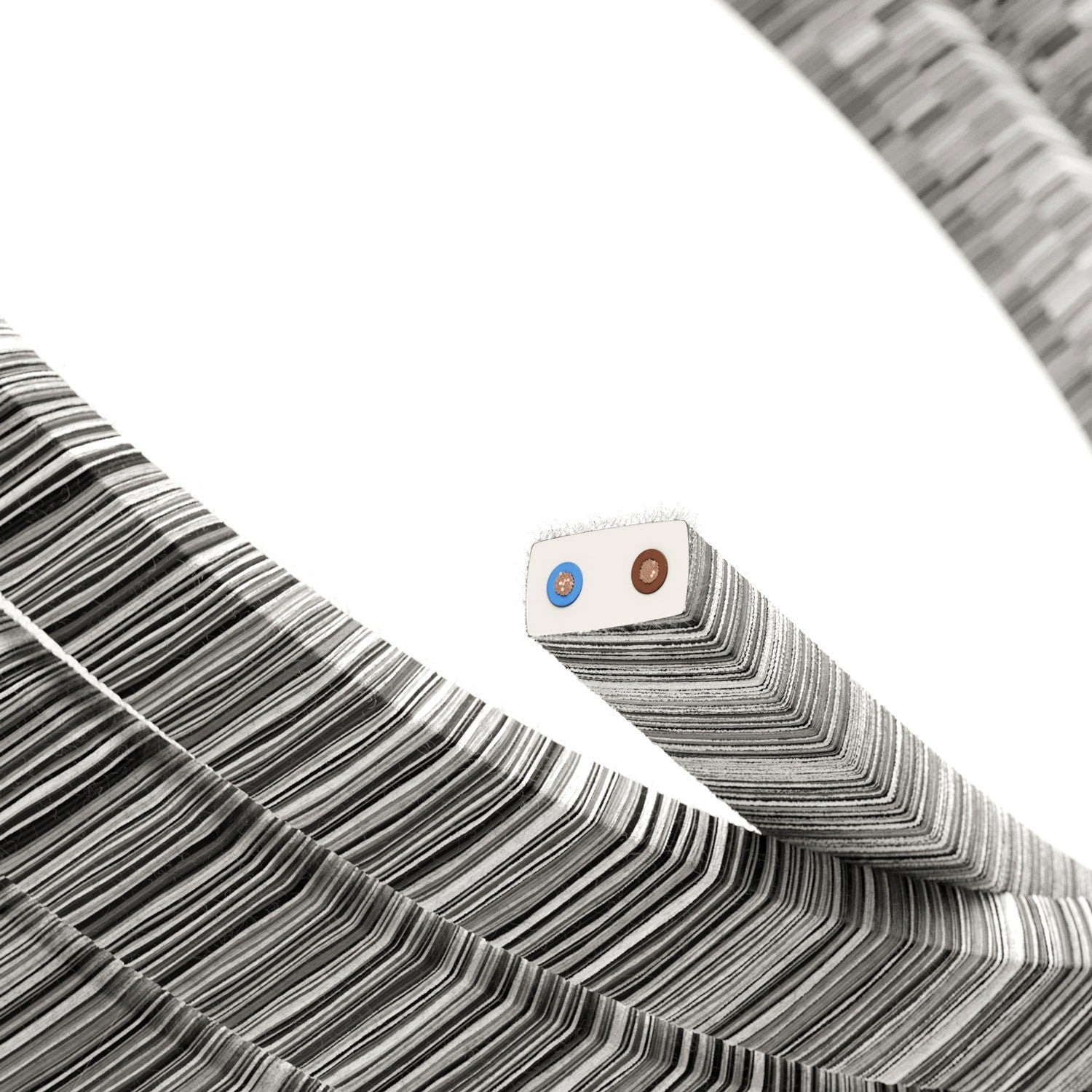 Elektrisches Kabel für Lichterketten schwarz/weiss melange IP44 – Meterware für geschützte Aussenbereiche
