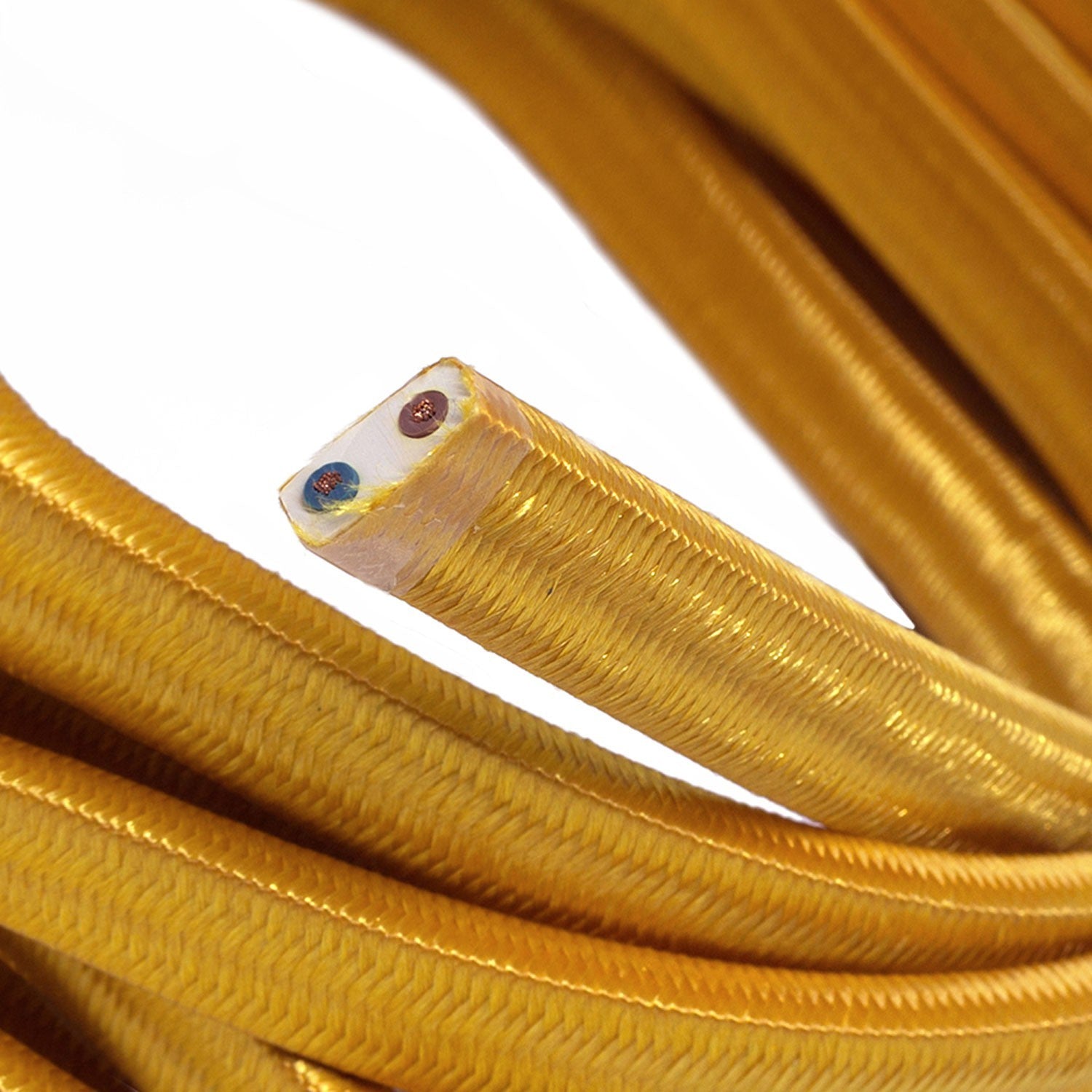 Elektrisches Kabel für Lichterketten gold IP44 – Meterware für geschützte Aussenbereiche
