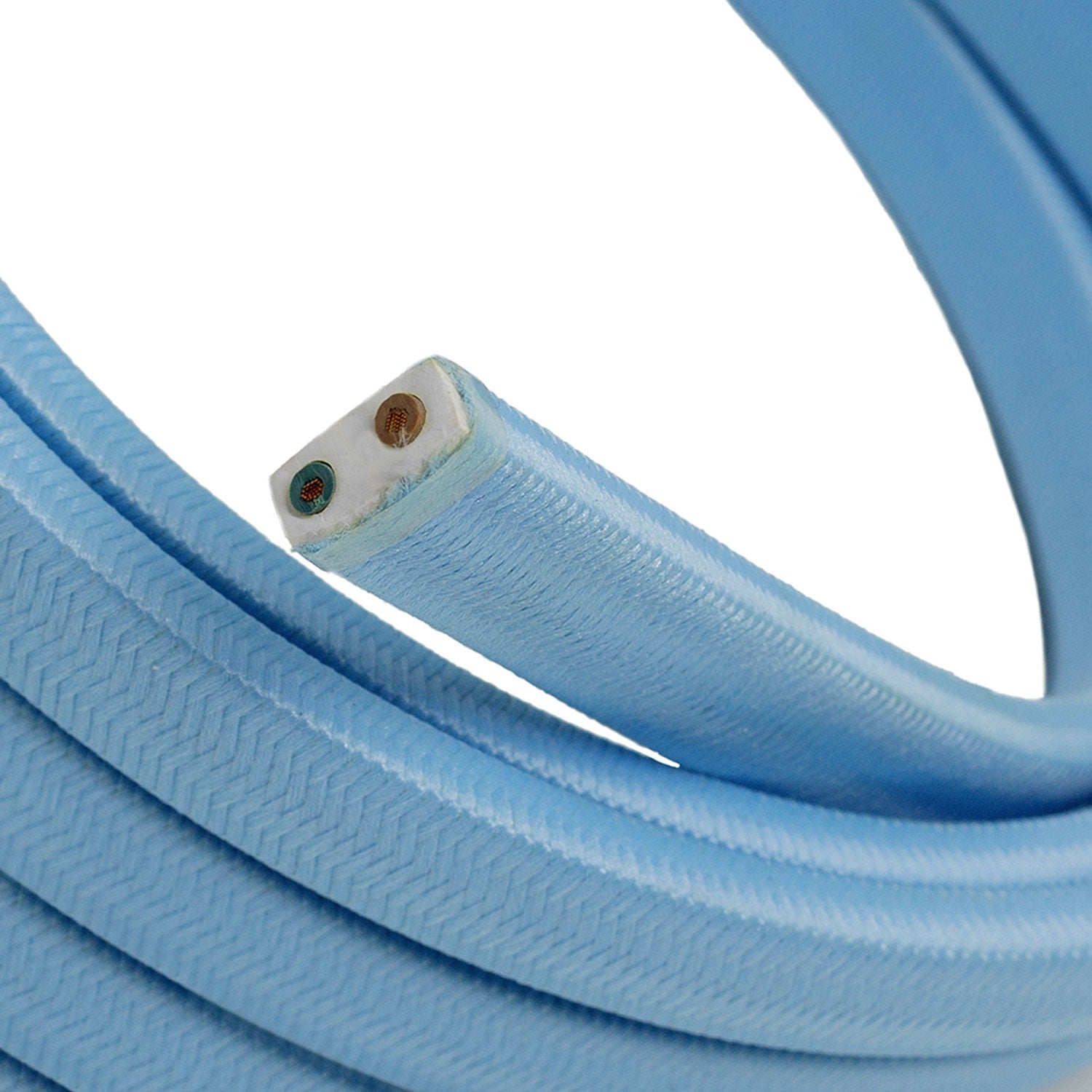 Elektrisches Kabel für Lichterketten himmelblau IP44 – Meterware für geschützte Aussenbereiche