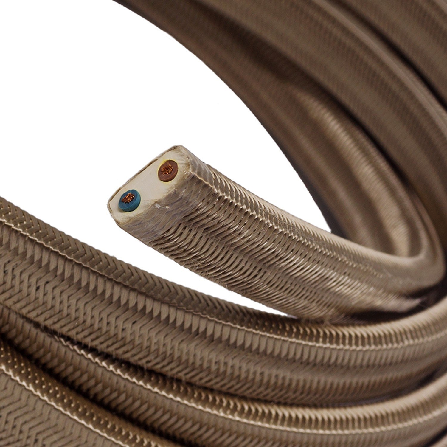 Elektrisches Kabel für Lichterketten taupe IP44 – Meterware für geschützte Aussenbereiche