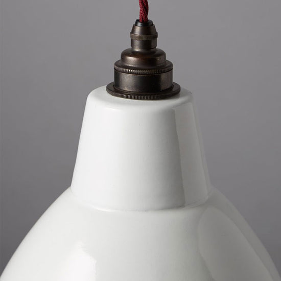 Emaille Lampenschirm White Dome / Weiss