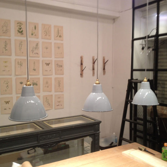 Emaille Lampenschirm White Dome / Weiss