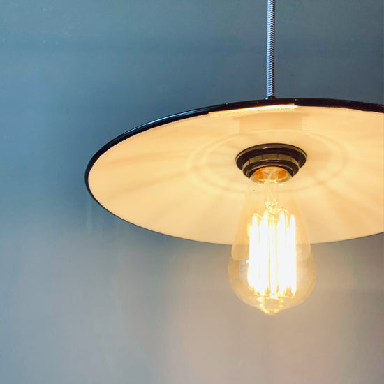 Emaille Lampenschirm 28cm / Schwarz