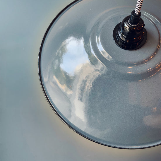 Emaille Lampenschirm 35cm / Grau