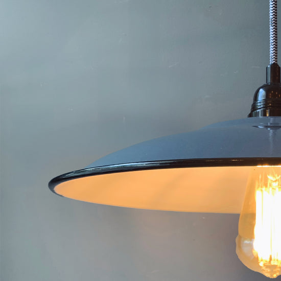 Emaille Lampenschirm 35cm / Grau