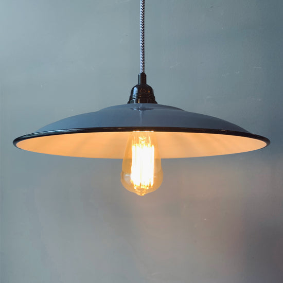 Emaille Lampenschirm 35cm / Grau