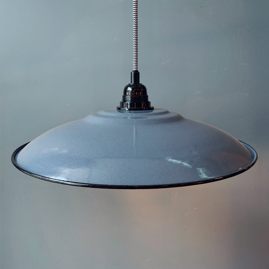 Emaille Lampenschirm 35cm / Grau