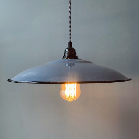 Emaille Lampenschirm 35cm / Grau