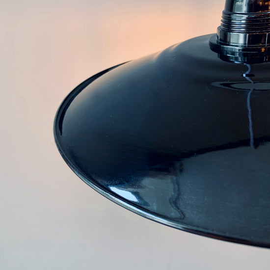 Emaille Lampenschirm 28cm / Schwarz