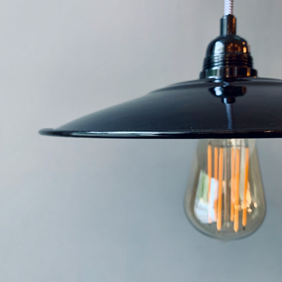 Emaille Lampenschirm 28cm / Schwarz