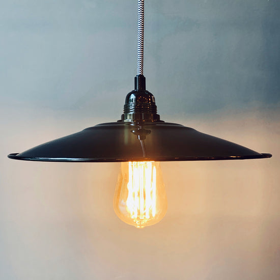 Emaille Lampenschirm 28cm / Schwarz