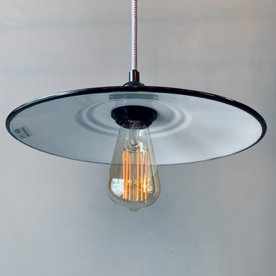 Emaille Lampenschirm 28cm / Schwarz