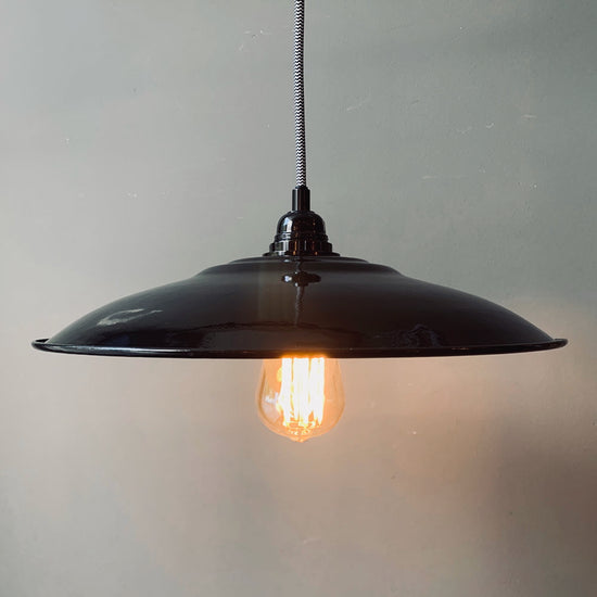 Emaille Lampenschirm 35cm / Schwarz