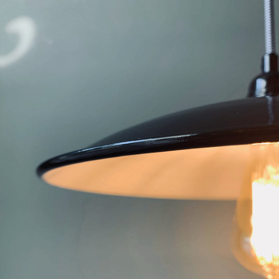 Emaille Lampenschirm 35cm / Schwarz