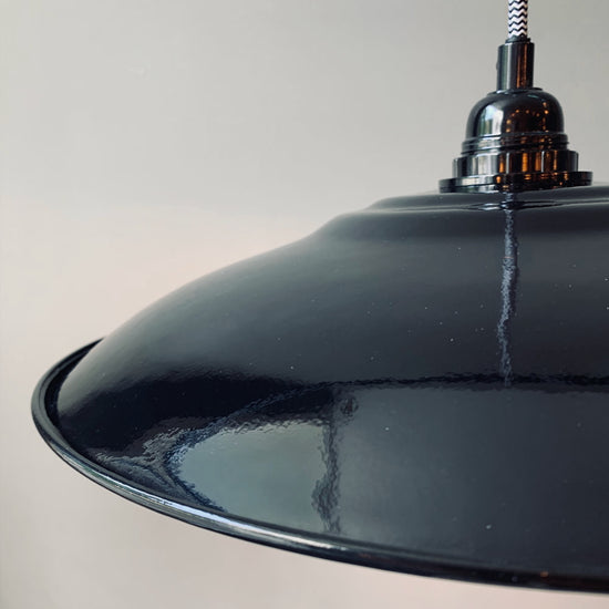 Emaille Lampenschirm 35cm / Schwarz