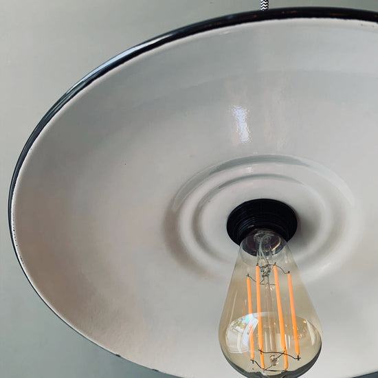 Emaille Lampenschirm 35cm / Schwarz