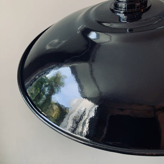 Emaille Lampenschirm 35cm / Schwarz