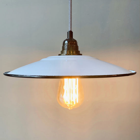 Emaille Lampenschirm 28cm / Taubengrau