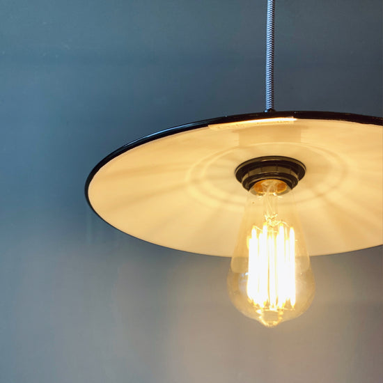 Emaille Lampenschirm 28cm / Taubengrau